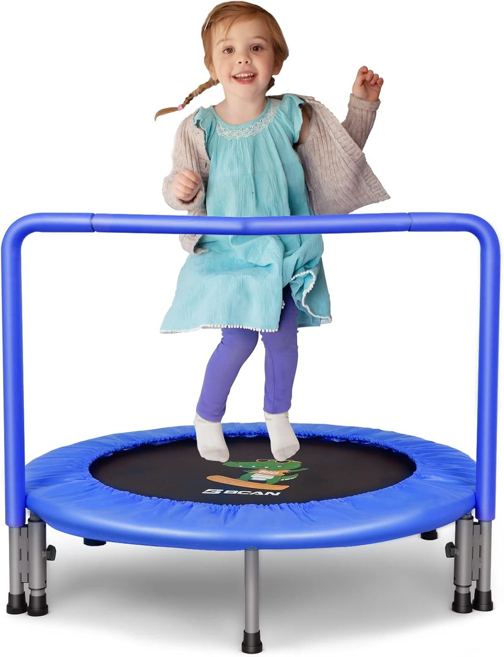36'' Mini Folding Toddler Trampoline with Handle and Safety Padded Cover P7709