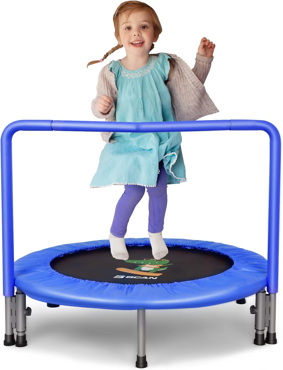 36'' Mini Folding Toddler Trampoline with Handle and Safety Padded Cover P7709