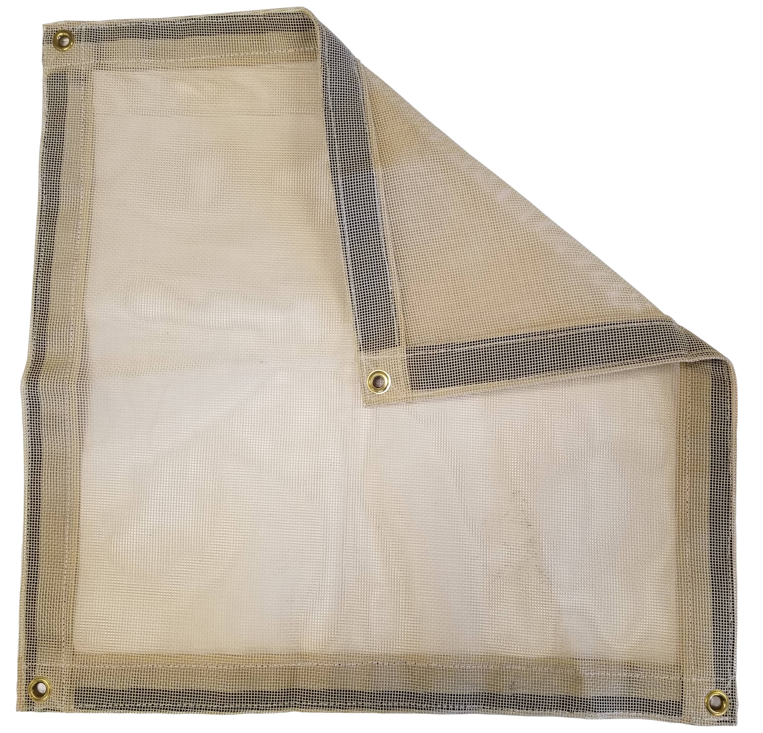 Tan Vinyl Coated Mesh Tarp 10 oz. Q7934