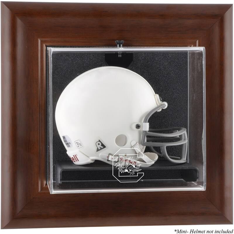 Brown Framed Wall-Mountable Mini Helmet Display Case M955