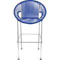 Chrome Frame Deep Blue Bar Height Stool N4866