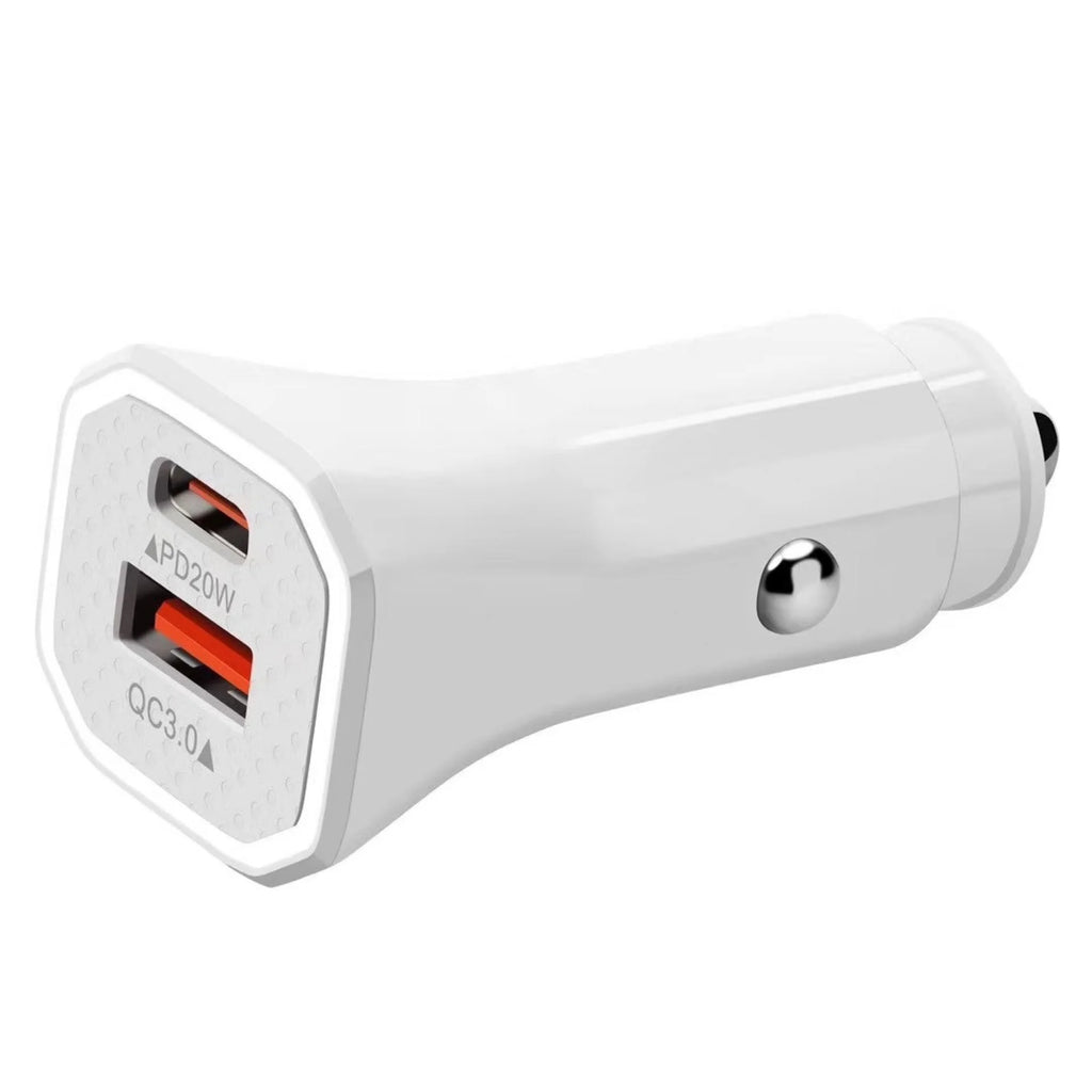 USB C Car Charger, 5-Pack, Dual Port, White H995