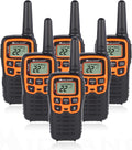 22 Channel FRS Walkie Talkie Two-Way Radio Orange/Black Pack of 6 W6222