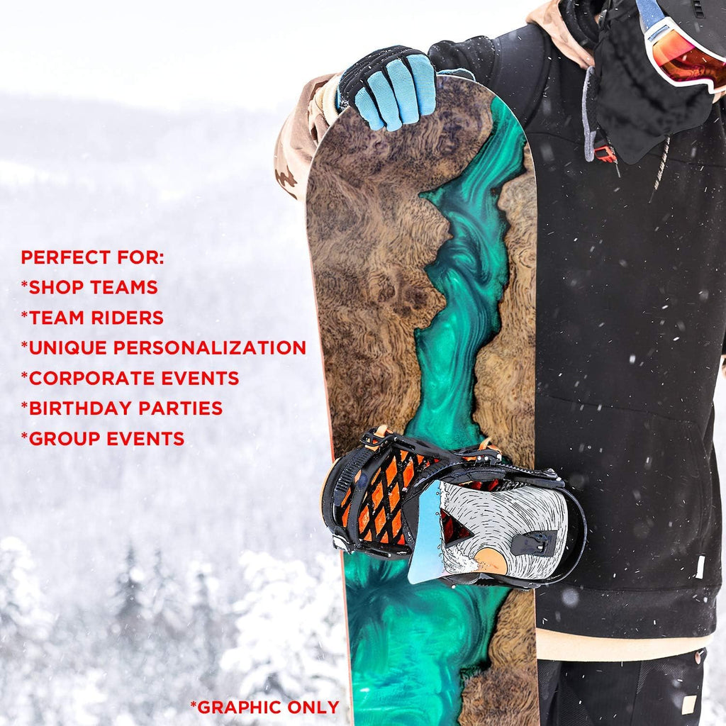Aqua Resin Wood Snowboard Wrap Sticker Skin Cover D4075