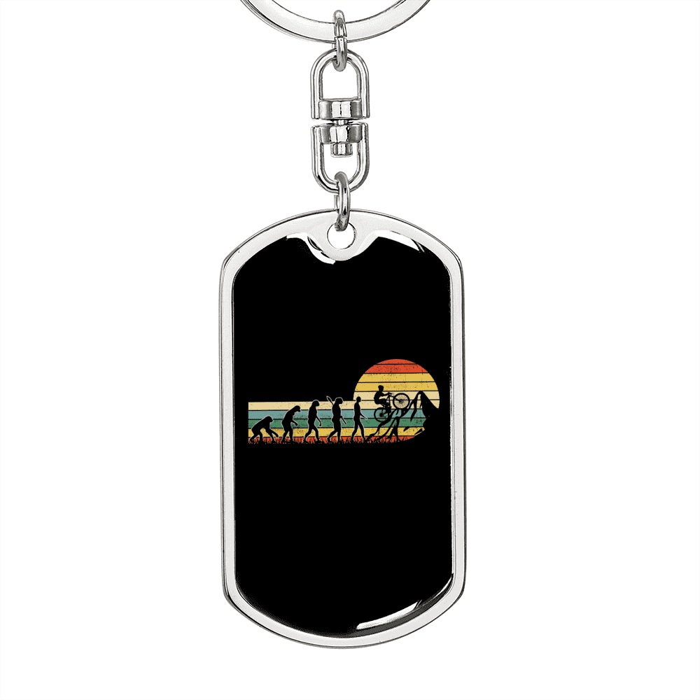 Stainless Steel or 18k Gold Swivel Dog Tag Keychain U8485