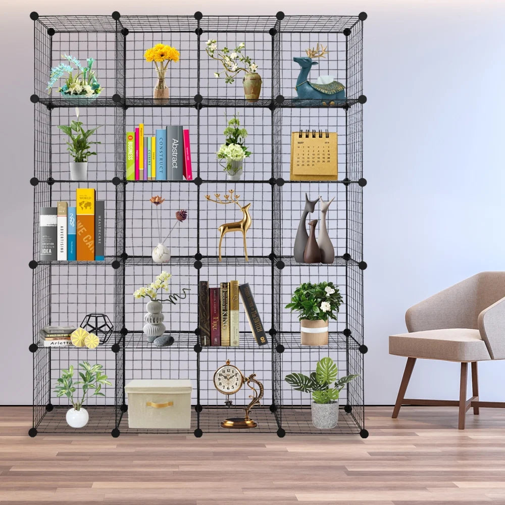 20-Cube Wire Cube Storage Shelves Modular Organizer Bookcase E427627