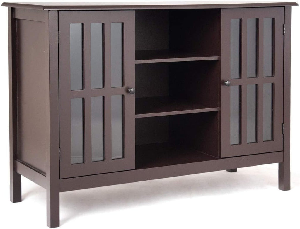 Gray Wood TV Stand with 2 Doors A804202