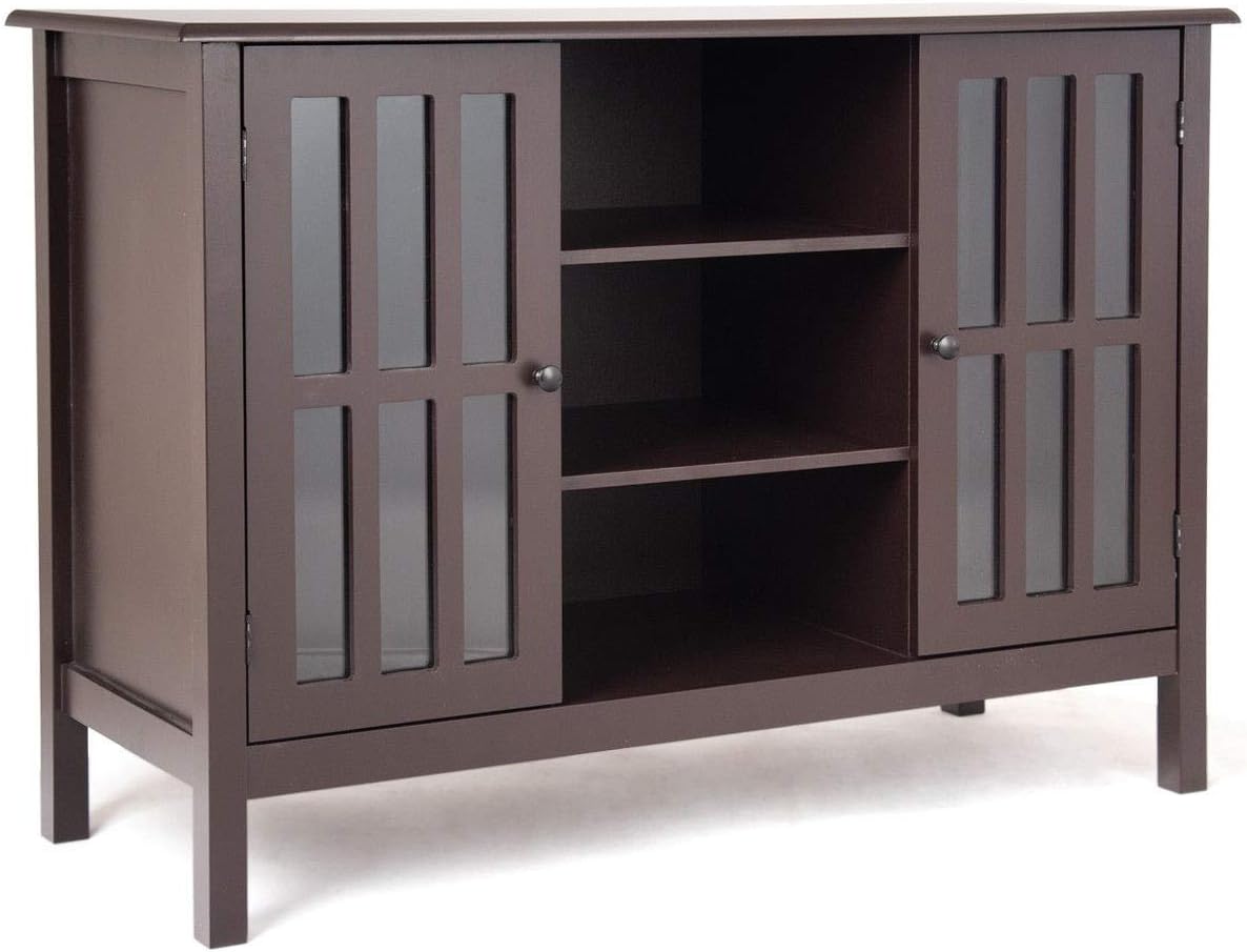 Gray Wood TV Stand with 2 Doors A804202