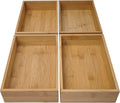 Bamboo Wood Drawer Organizer Tray Box Dividers Set, Pack of 2 M318