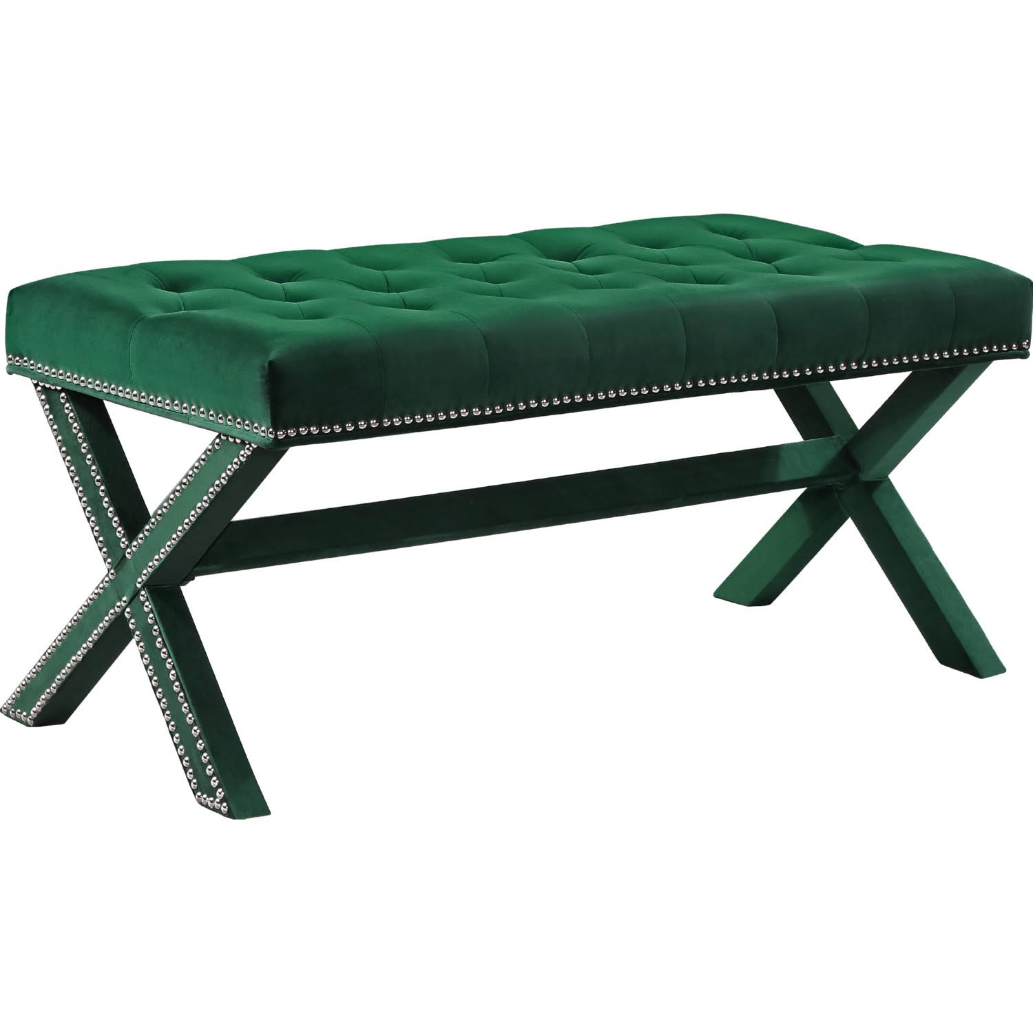 Green Velvet Bench A3981