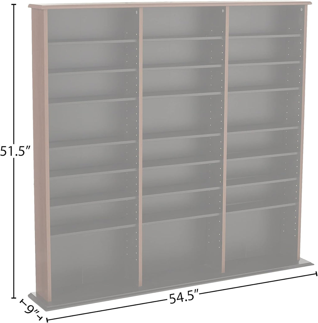 Triple Width Wall Storage Cabinet, Cherry and Black V4780