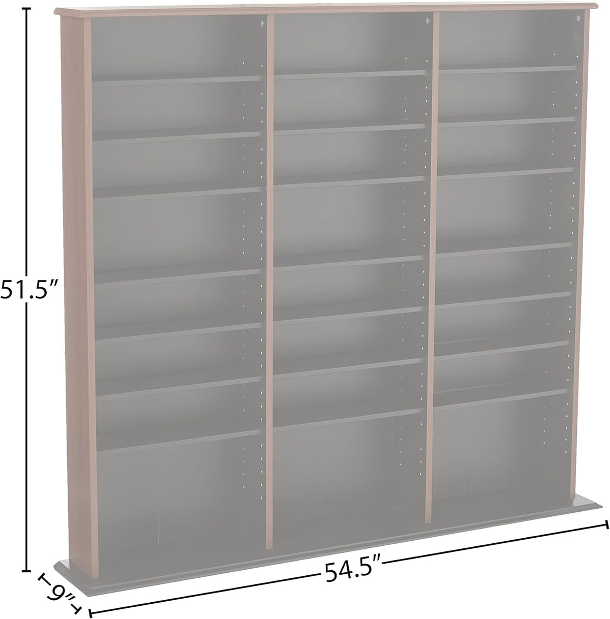 Triple Width Wall Storage Cabinet, Cherry and Black V4780