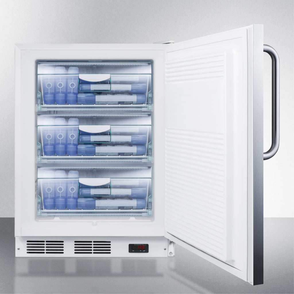24 in. Wide Stainless Steel Manual Defrost Freezer with Lock O73399