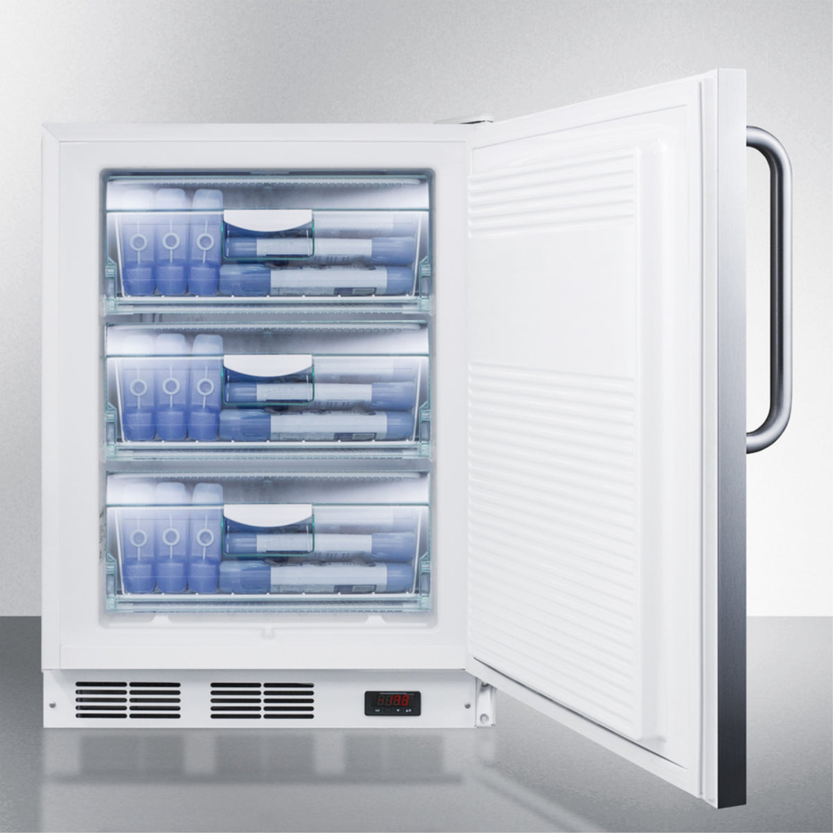 24 in. Wide Stainless Steel Manual Defrost Freezer with Lock O73399