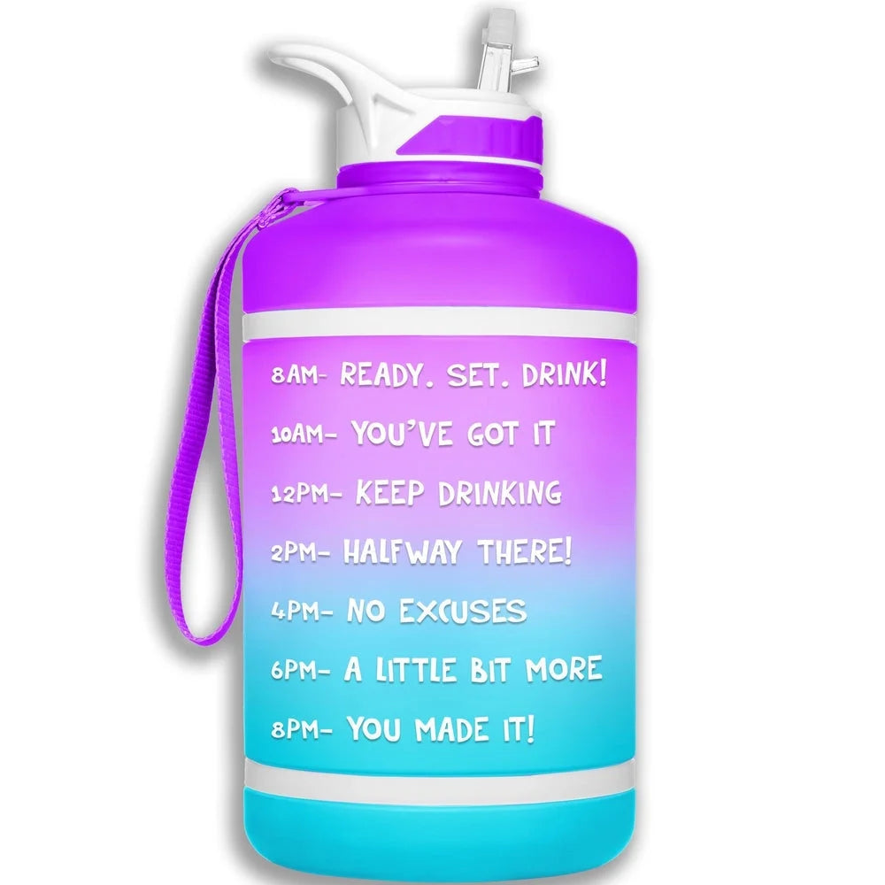 Purple 64 oz Water Bottle with Straw S96614