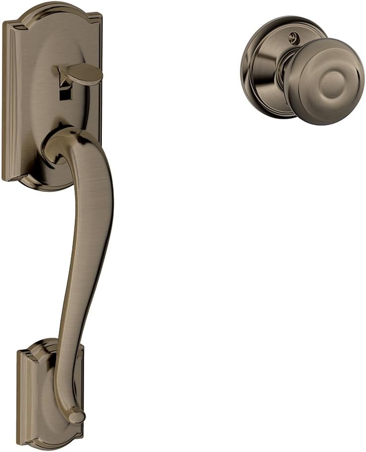 Camelot Front Entry Handleset with Lever, Satin Nickel Q99190