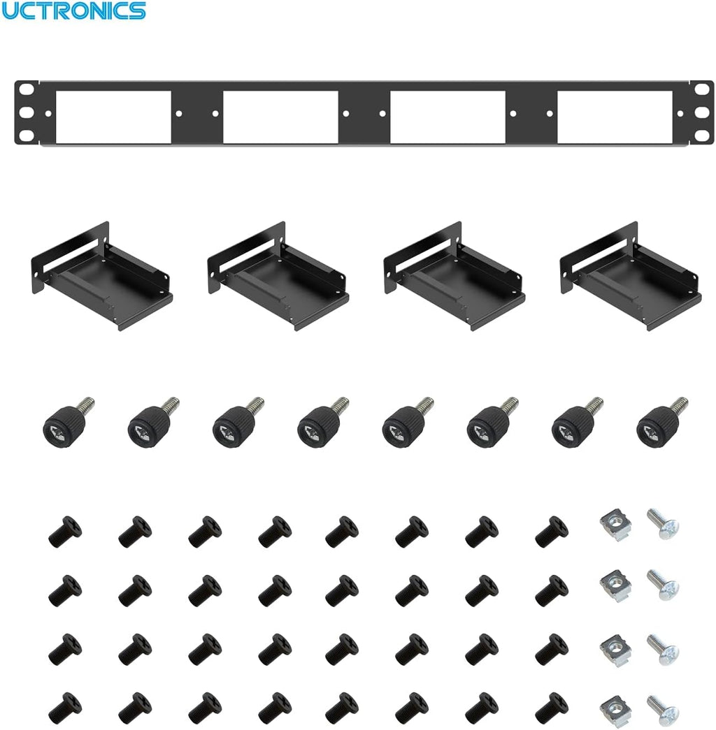 1U Rack Mount with 4 Mounting Brackets for 2.5 inch SSDs, Pack of 2 A986745