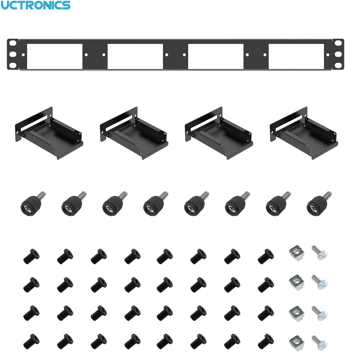 1U Rack Mount with 4 Mounting Brackets for 2.5 inch SSDs, Pack of 2 A986745