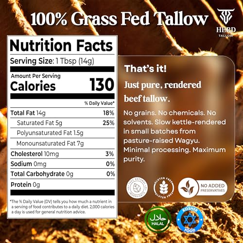 Grass Fed Grass Finished Wagyu Beef Tallow 2 LB H71805