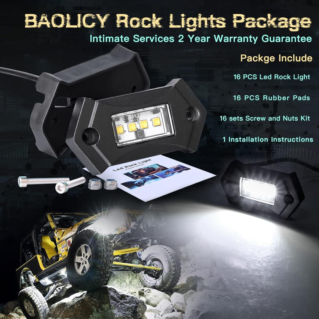16Pods White LED Rock Lights W439584