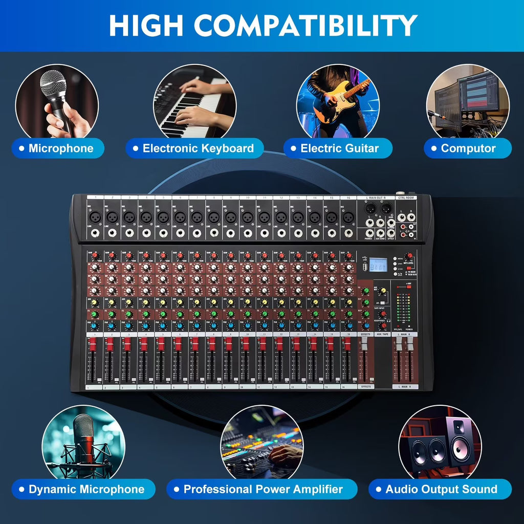 16 Channel Powered Mixing Console C492