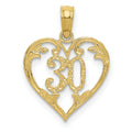 10K Yellow Gold 30 in Heart Cut-out Pendant V4234