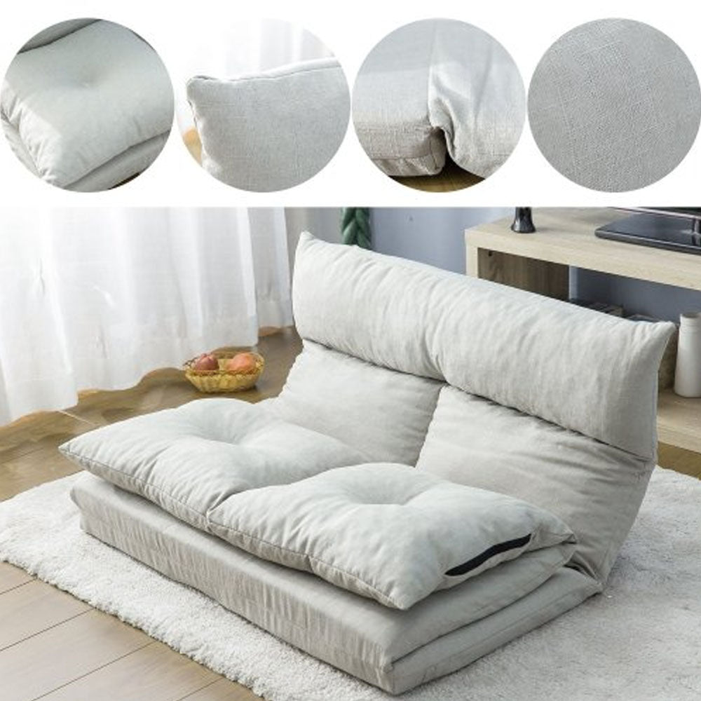 Gray Fabric Folding Chaise Lounge Sofa Q399397