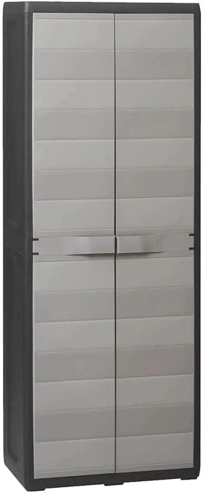 Black Garden Storage Cabinet with 3 Shelves H676051