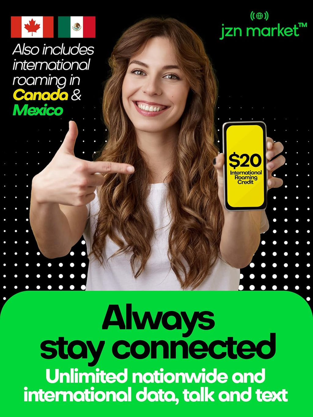 SIM Card with Unlimited 4G LTE/5G Data Coverage with Hotspot, International Talk & Text (120-Day Plan) F27542