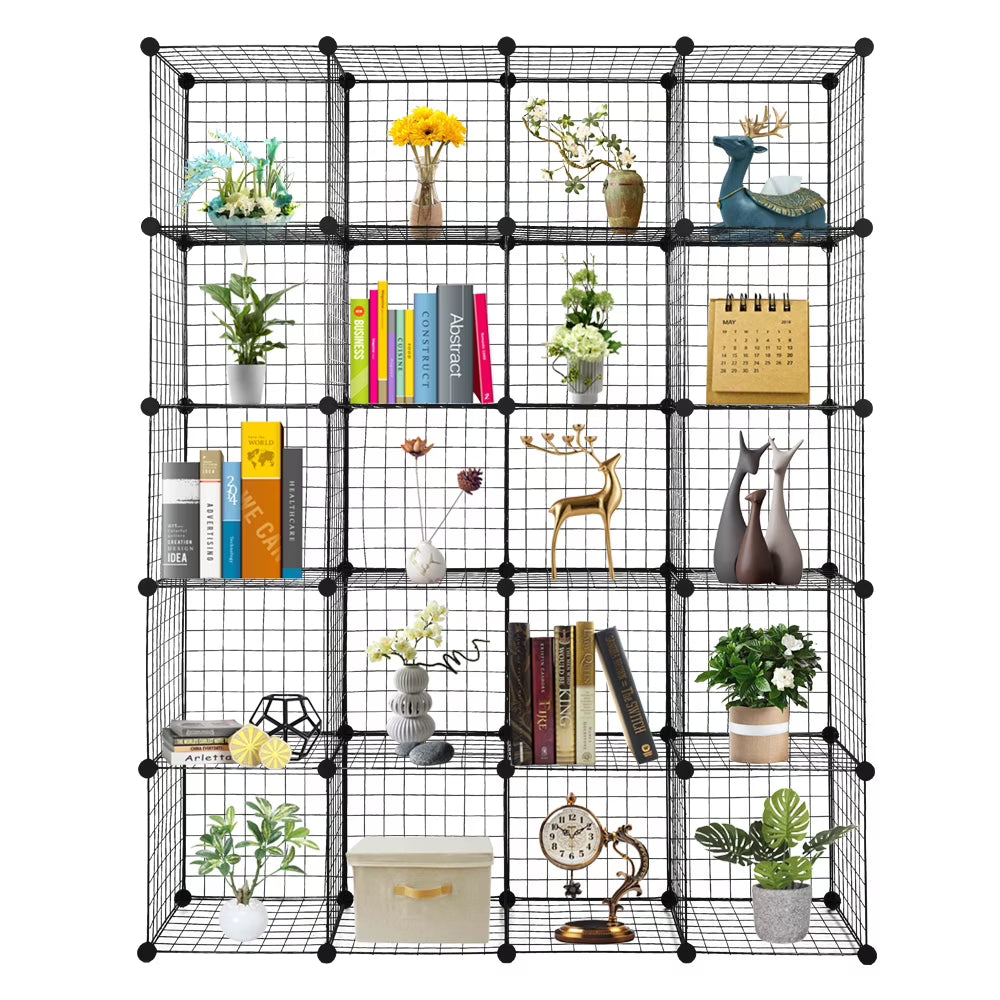 20-Cube Wire Cube Storage Shelves Modular Organizer Bookcase E427627