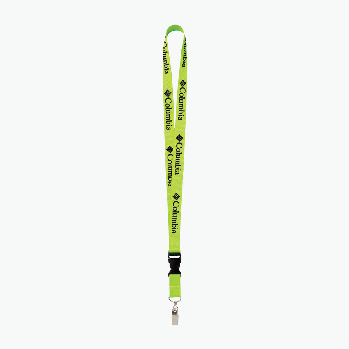 Lime Polyester Lanyard with Buckle Release and Swivel Bulldog Clip H16465
