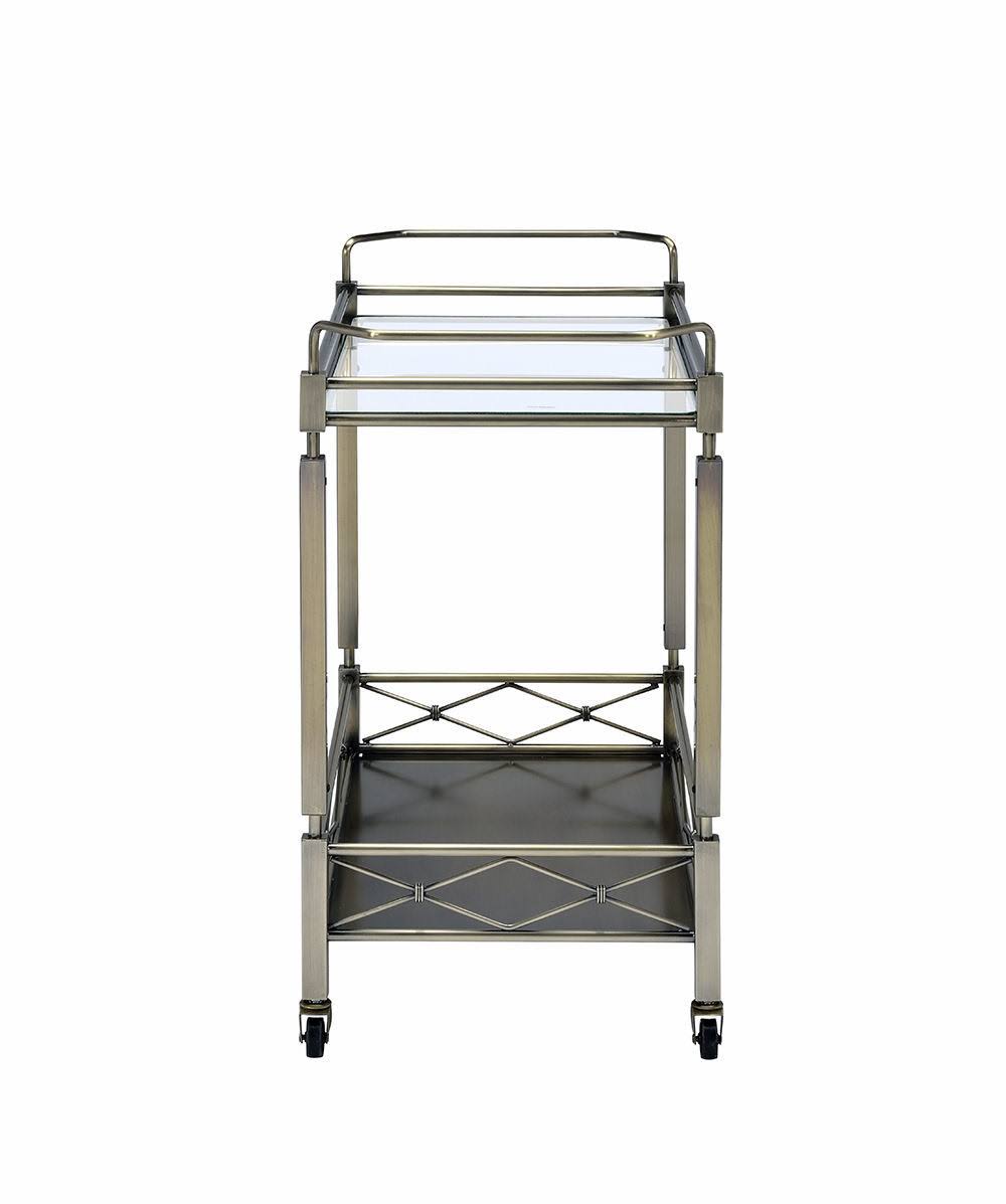 Antique Brass Metal Serving Cart V11628