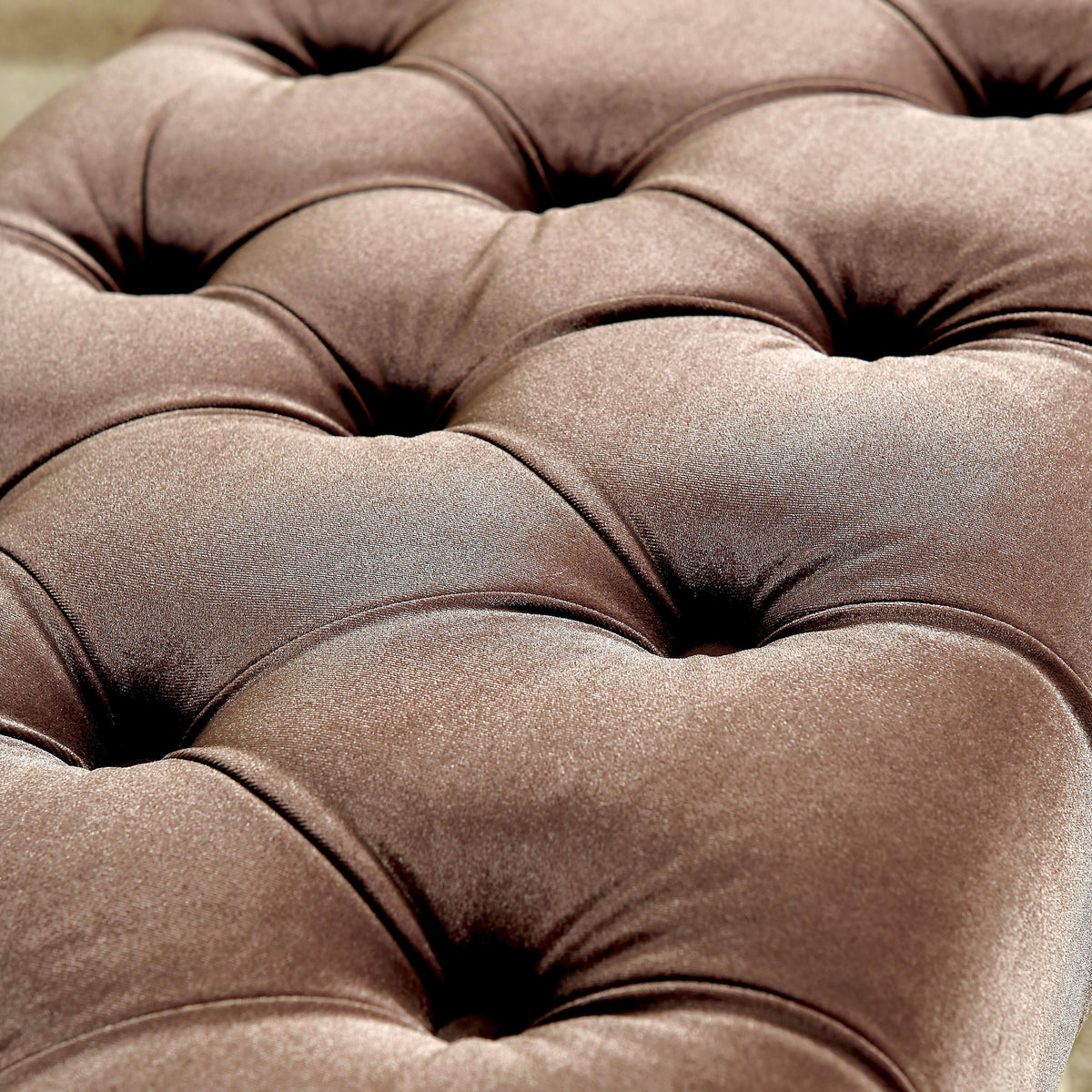 Brown Tufted Accent Bench L2935
