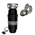 3/4 HP Continuous Feed Garbage Disposal with Brushed Nickel Sink Flange and Attached Power Cord W473480