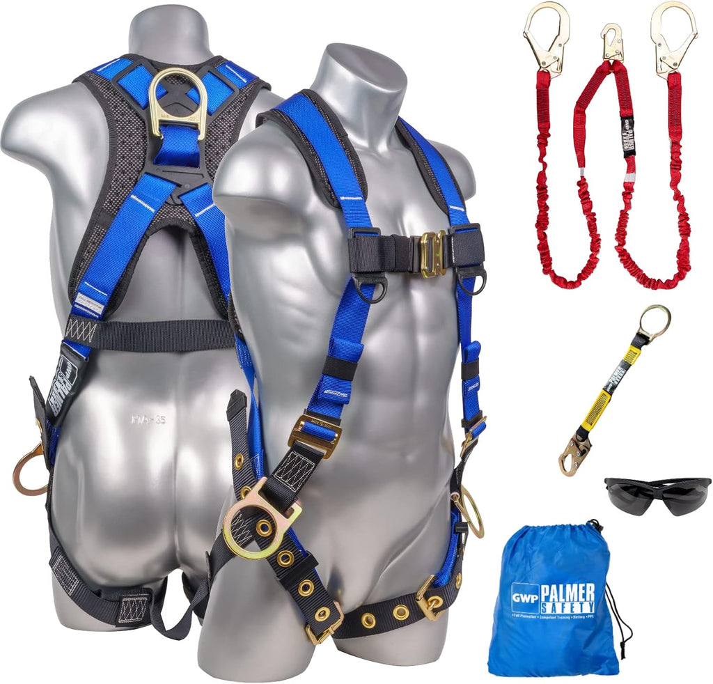 Full Body Harness with 5 Point Adjustment, Dorsal D-ring, Grommet Legs, Side D Rings, Fall Indicators E83173
