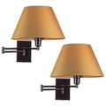 13x22 Swing Arm Wall Lamp, Black Finish, 2-Pack X194105