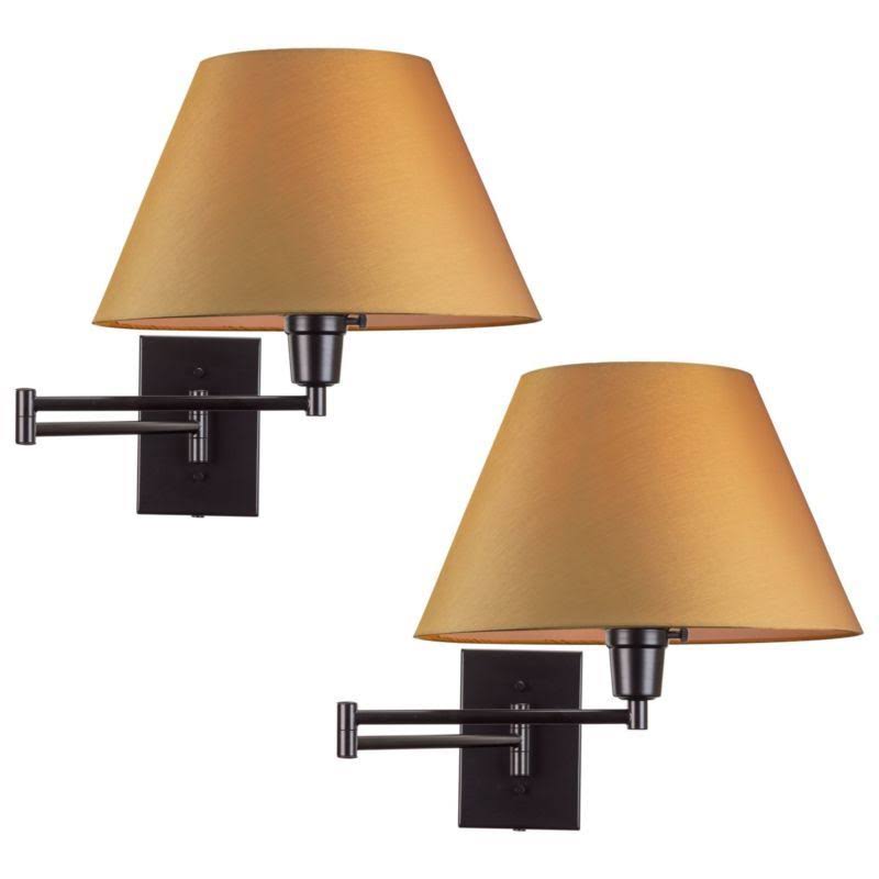 13x22 Swing Arm Wall Lamp, Black Finish, 2-Pack X194105