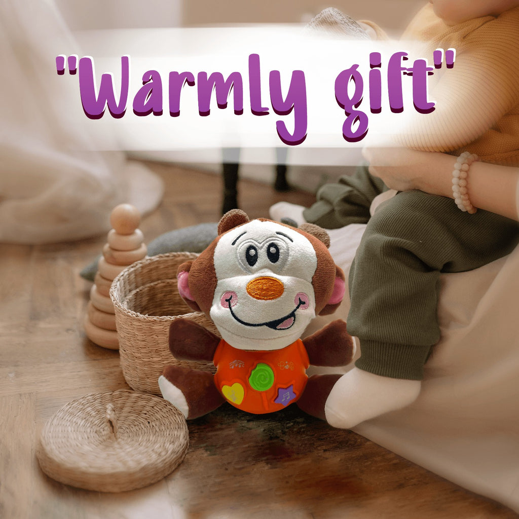 Monkey Plush Toy with Light-Up Button, 12 Nursery Rhyme & Sound Effects T930