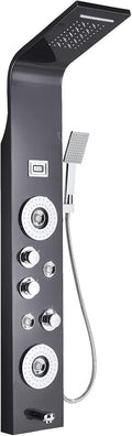 Matte Black Shower Panel Tower System with Rainfall Waterfall Shower Head and Handheld Spray Z69993