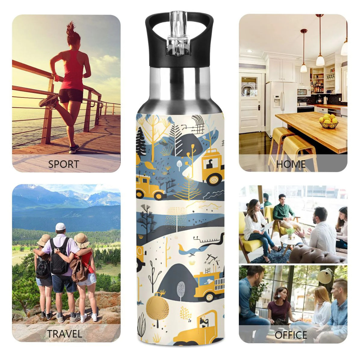 Stainless Steel Insulated Water Bottle with Straw Lid R277930