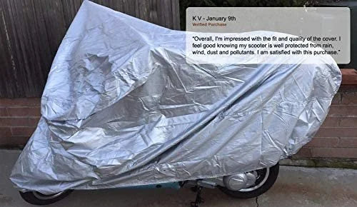 Motorcycle Cover with Reinforced Securing Straps and Storage Bag O182900