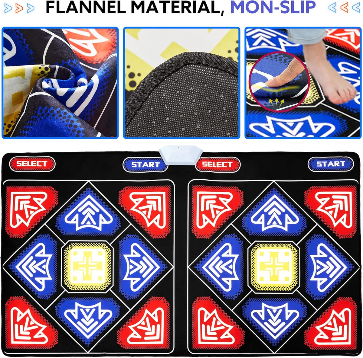 Electronic Dance Mat with HD Camera for HDMI Interface TV, Rechargeable Host & Remote Controller, Non-Slip Q52694