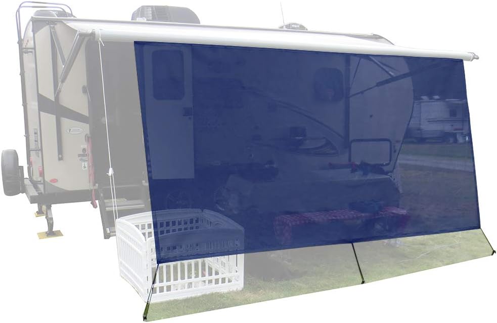 RV Awning Sunshade Screen 10' X 12' 3'' Black Mesh Sun Shade K500