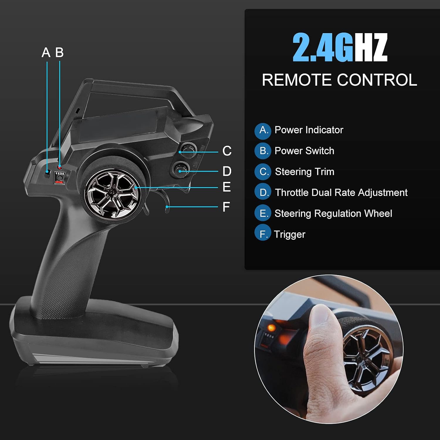 RC Car 1:10 Scale 4WD 45KM/H 2.4GHz Off-Road Electric Toy Vehicle F82041