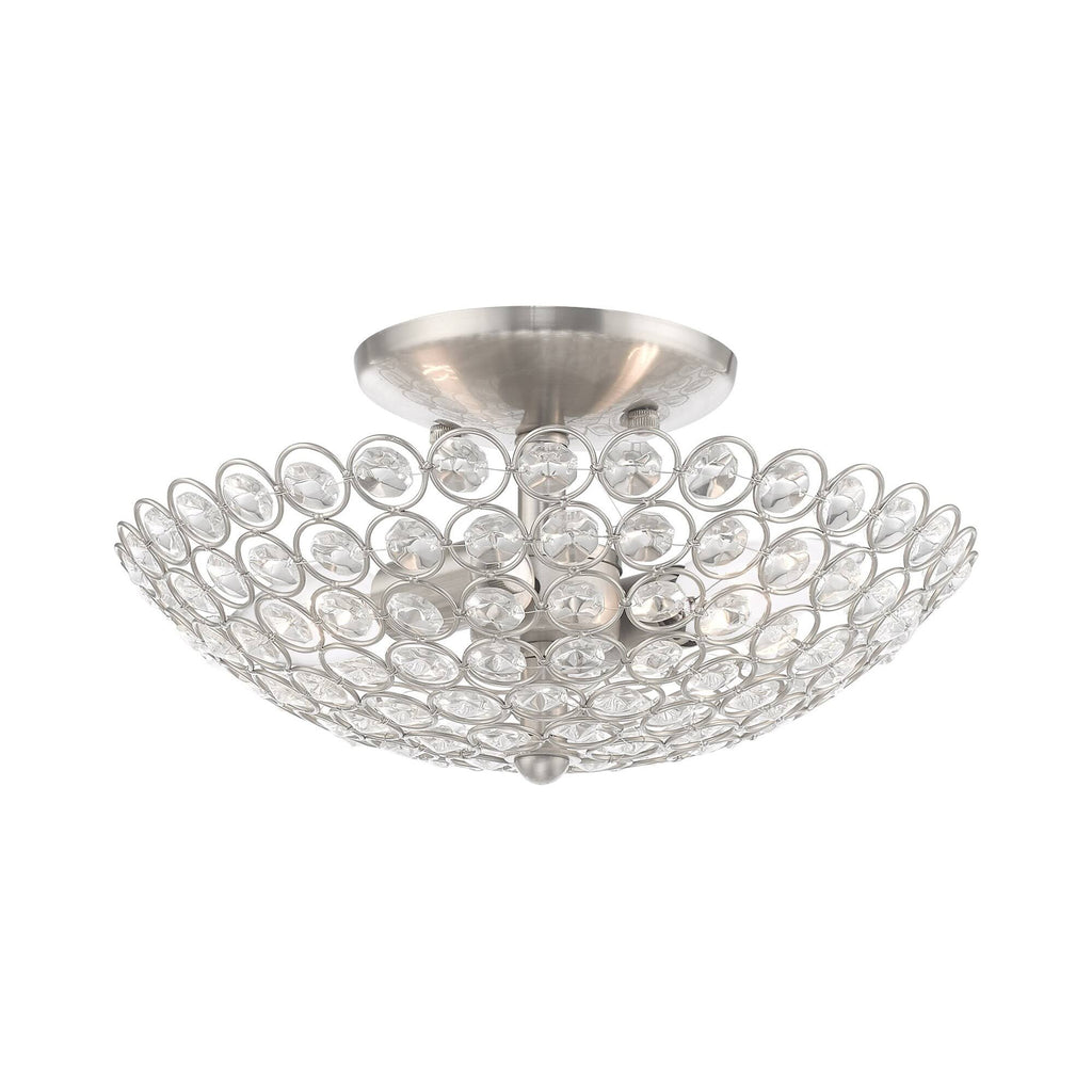2-Light Ceiling Mount, Brushed Nickel K90107