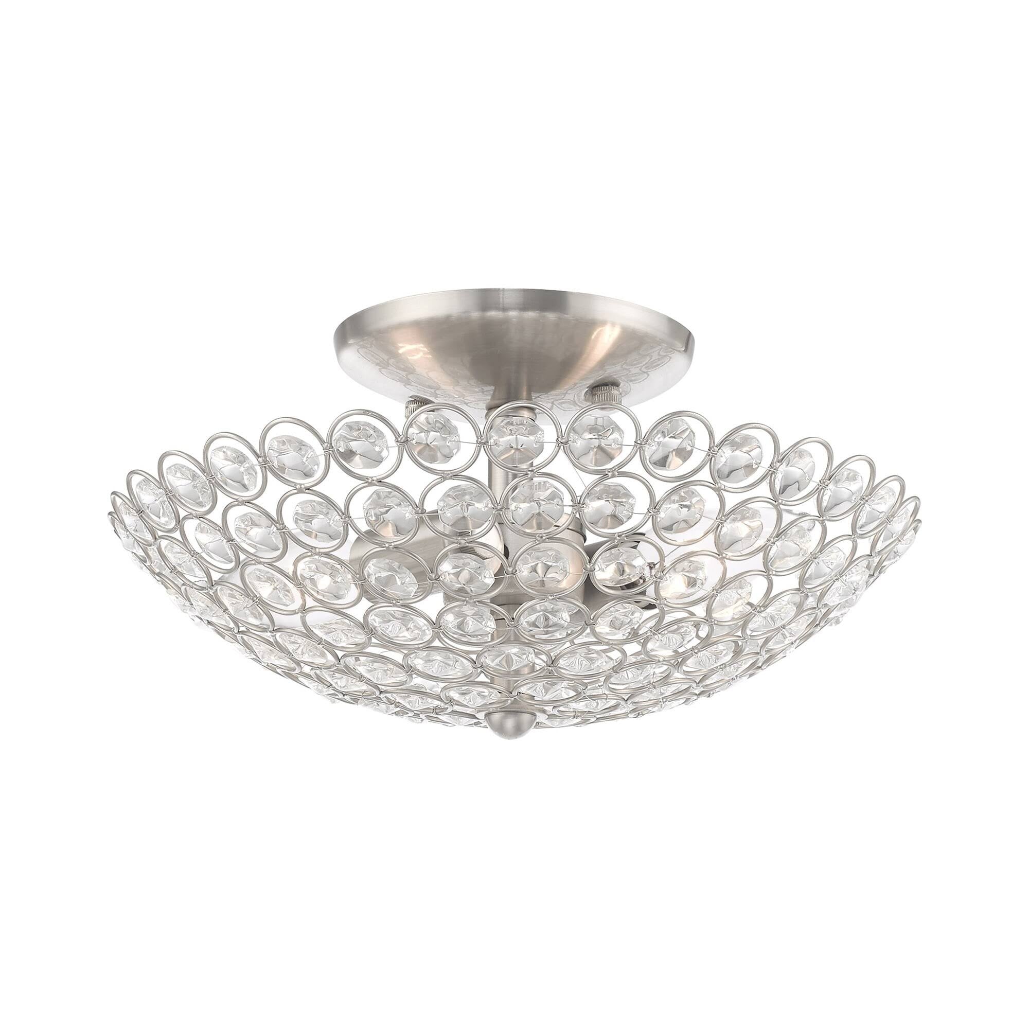 2-Light Ceiling Mount, Brushed Nickel K90107