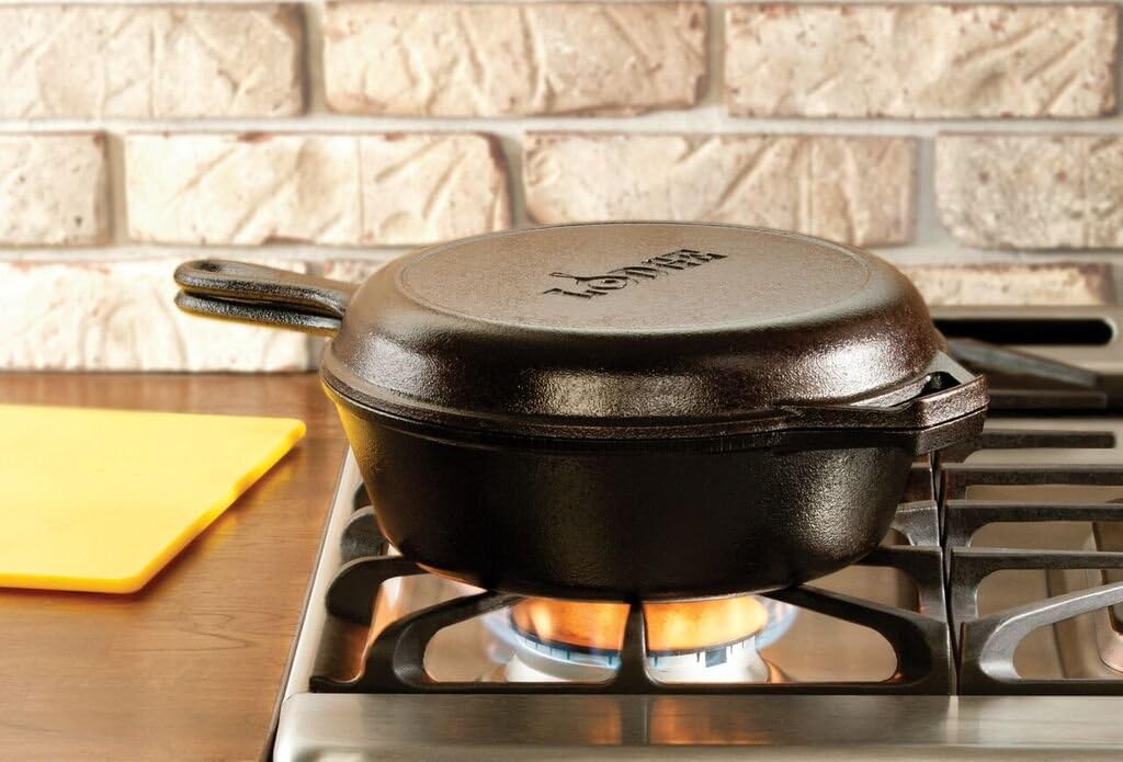 10.25 Black Cast Iron Combo Cooker Pack of 2 E580566