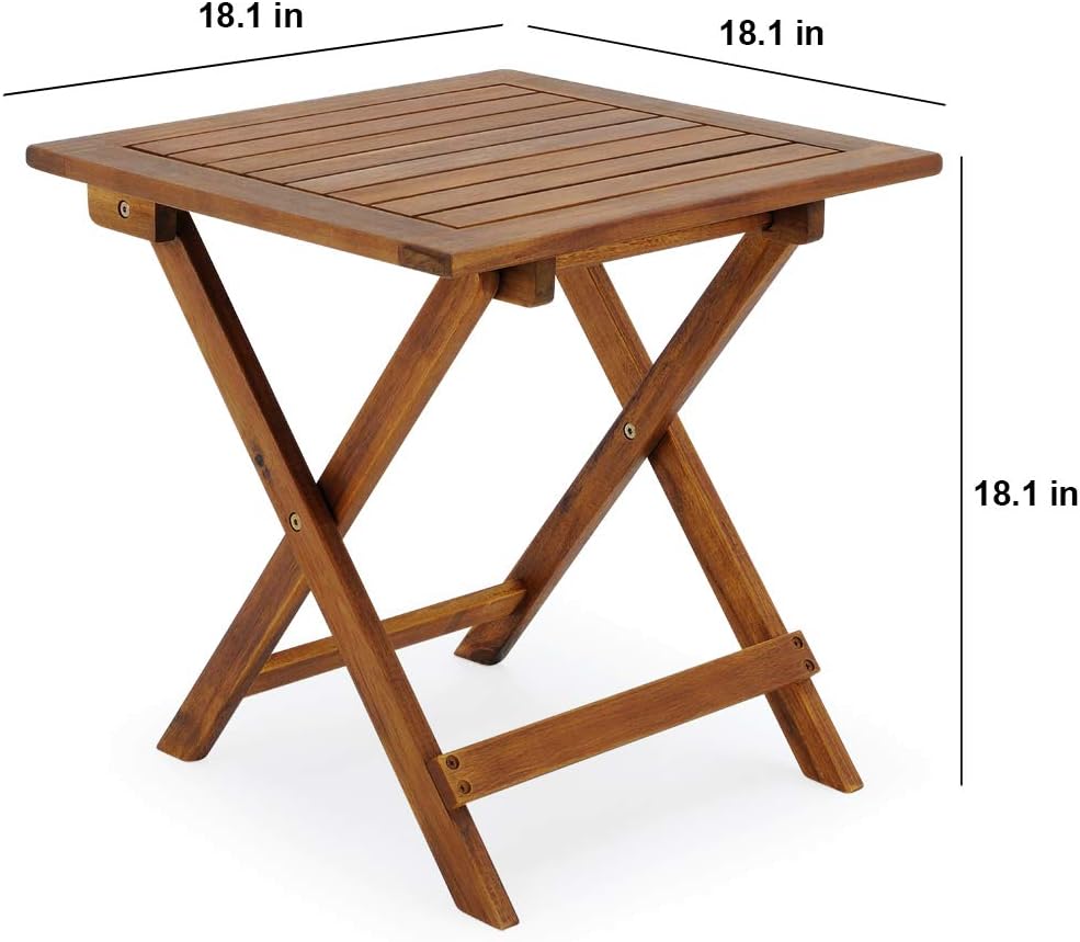 18x18 Inch Acacia Wood Folding Patio Side Table N78529