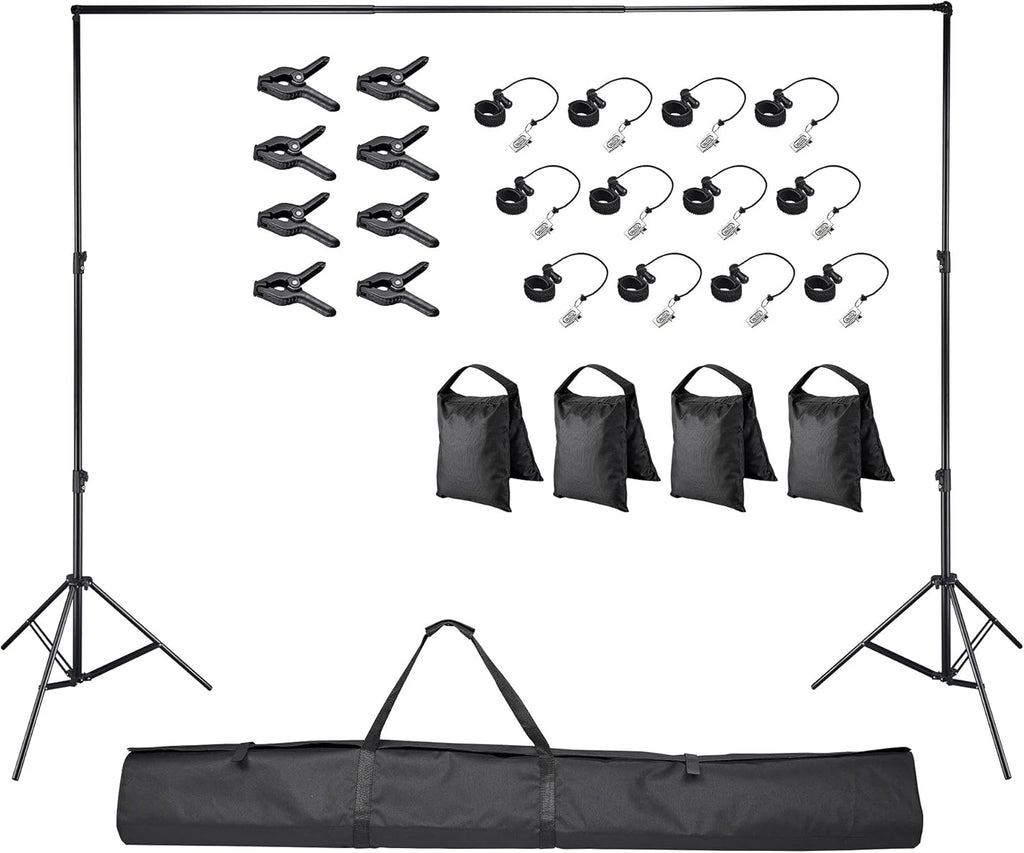 8.5x10ft Adjustable Backdrop Stand with Carry Bag H27056