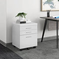 White 3-Drawer Mobile Vertical Filing Cabinet M8600
